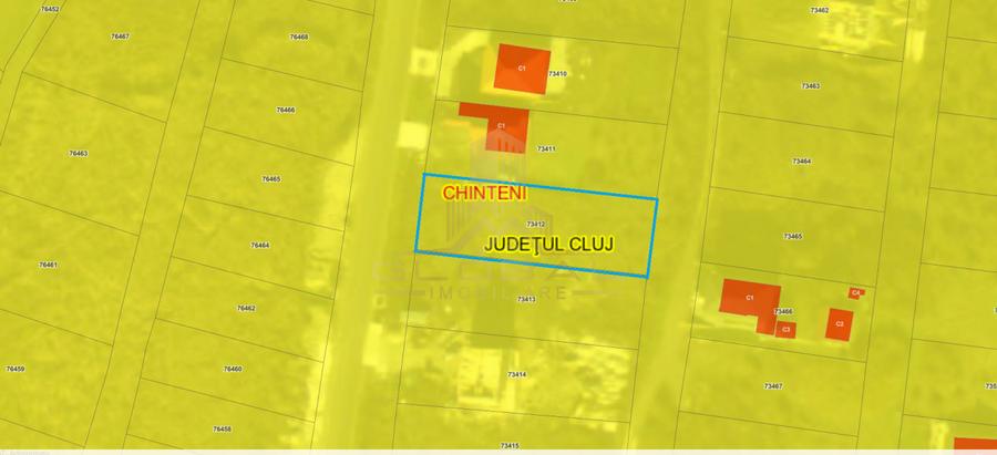 Teren Curti Constructii, 997 mp. str.Unirii Chinteni - Lac Chinteni