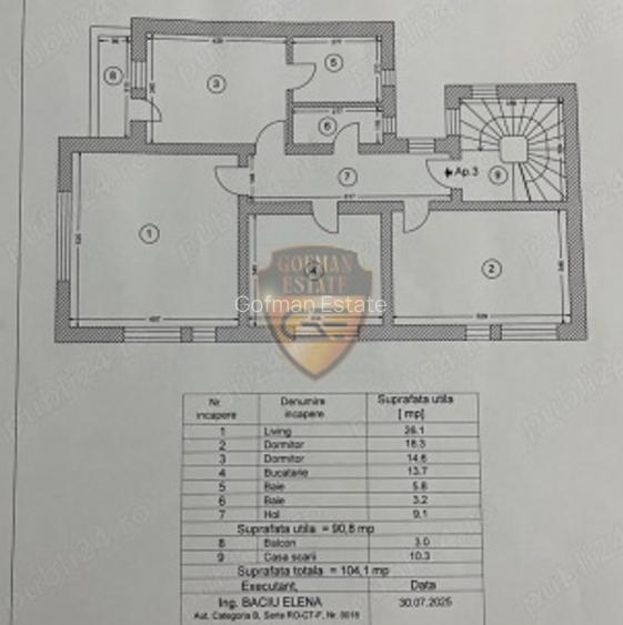 Apt 3 camere in Constanta, zona Dacia, in casa tip vila, gaze, incalz pardoseala - 8