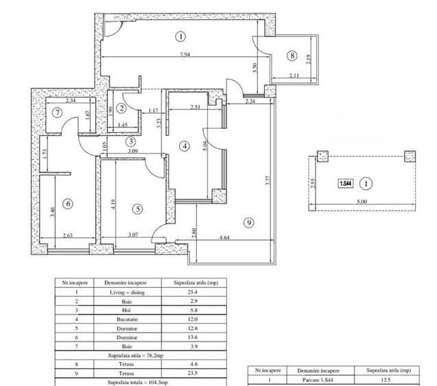 Penthouse cu 3 camere, terasa spatioasa, Silk District