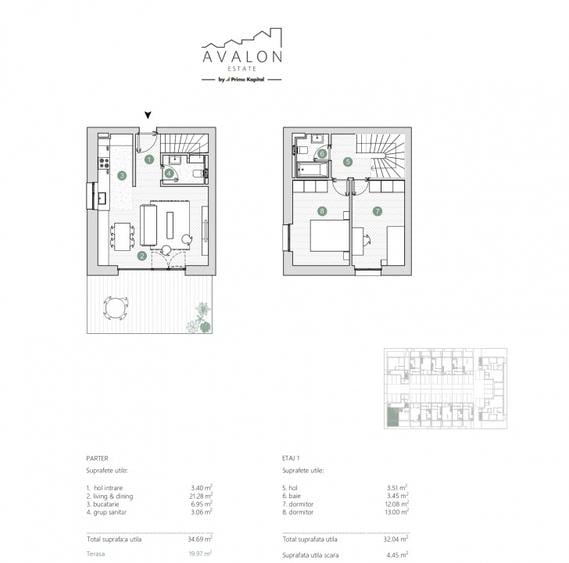 Vanzare duplex 3 camere Pipera | Complex Avalon | Terasa 20 mp