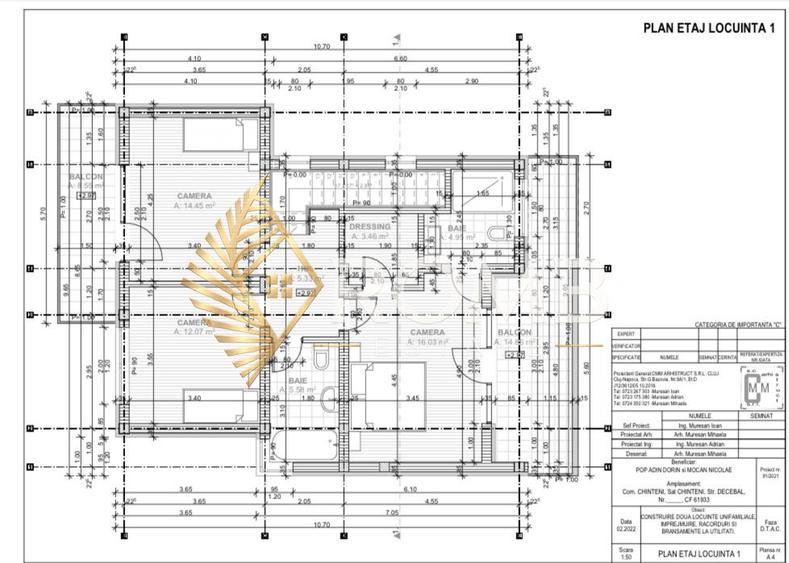 Casa individuala, semifinisata, 700 mp teren, Chinteni