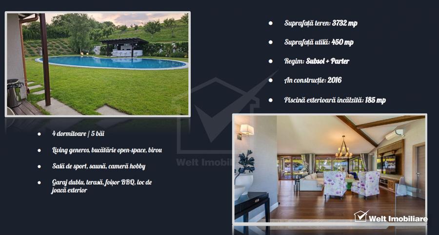 Casa individuala premium| piscina exterioara |Teren 3730 mp| la 11 km de Cluj