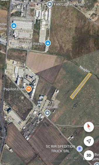 Teren 10.000 mp zona industriala Albota 10 euro mp -Arges
