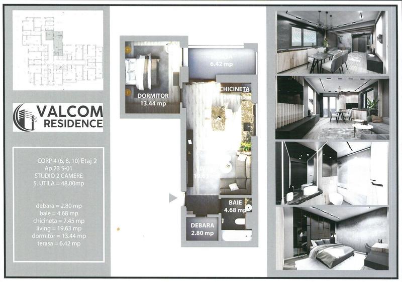 Valcom Residence Bartolomeu, Studio, terasa 6.42mp, Comision 0%