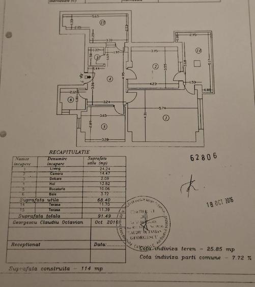 Barbu Vacarescu-Kaufland, apartament de vanzare , etajul 3/4 , an 2016
