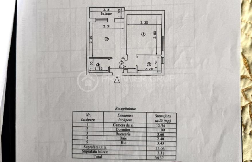 Apartament 2 camere 37mp, Alexandru cel Bun, mobilat, decomandat, CT