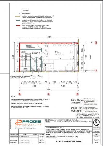 Hala de inchiriat, 450 mp, zona Parc Logistic Gilau-Floresti, Acces autostradă!