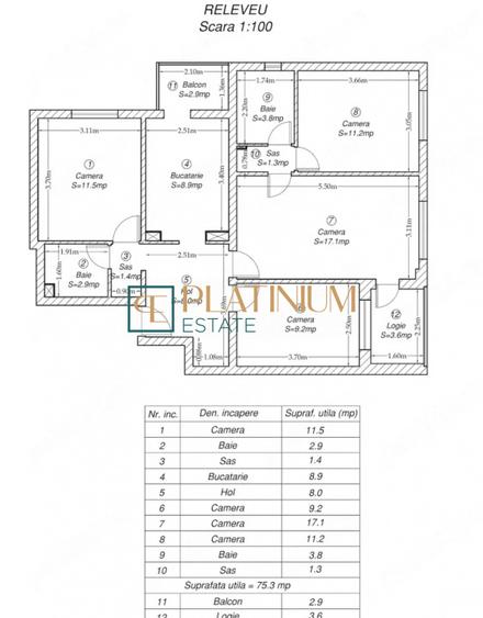 Apartament 4 camere decomandat