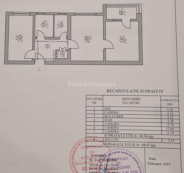 Apartament 3 camere | 48 mp | Etaj 3 | Micro 19 | 72.000 € - 10