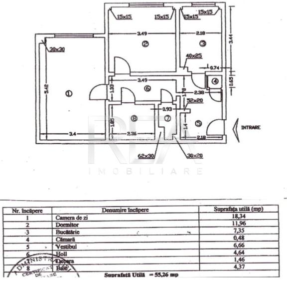 2 camere Barbu Văcărescu decomandat, parter, an 1981, 55 mp - 7