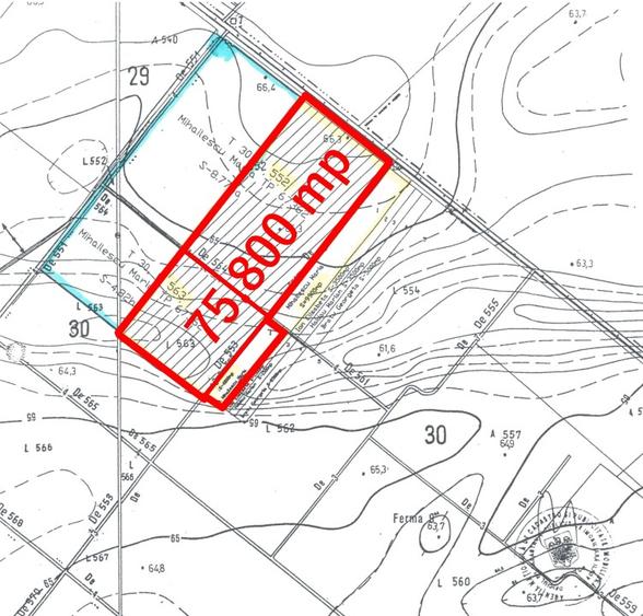 Teren extravilan 75.800 m² – deschidere 170 m DN4, lângă nod Autostrada A0