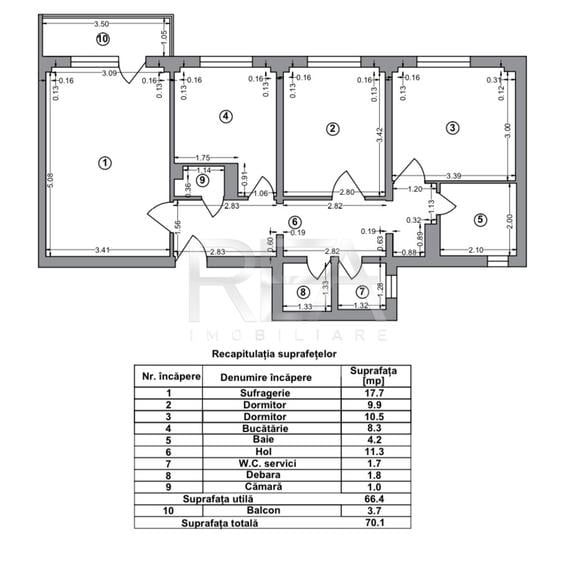 3 Camere-Decomandat-70 mp-Etaj Intermediar-Metrou Tineretului