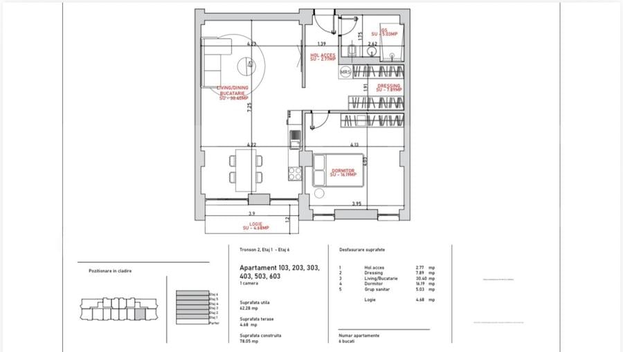 Apartament 2 camere, 58.94 mp, zona Port