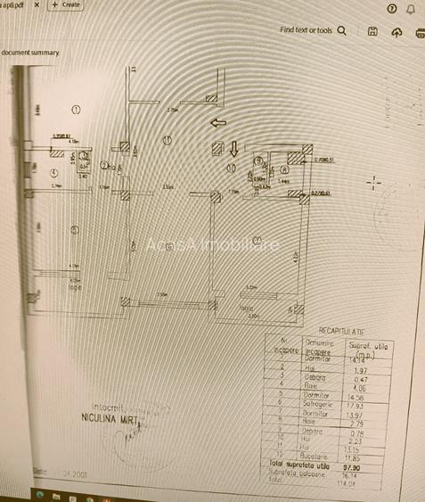 Apartament 4 cam supr.totala 114mp(98mp utili) in centru str.N.Balcescu - 13