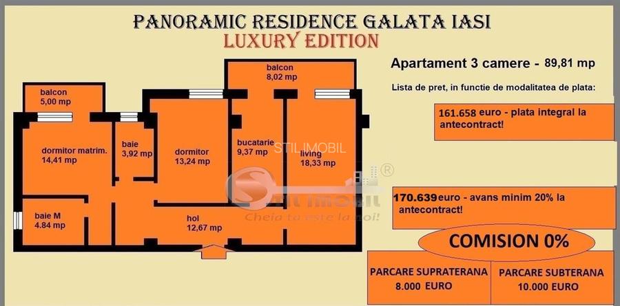 Apartament 3 camere de vanzare in Iasi, Galata, 89,81 mp, bloc nou - 2