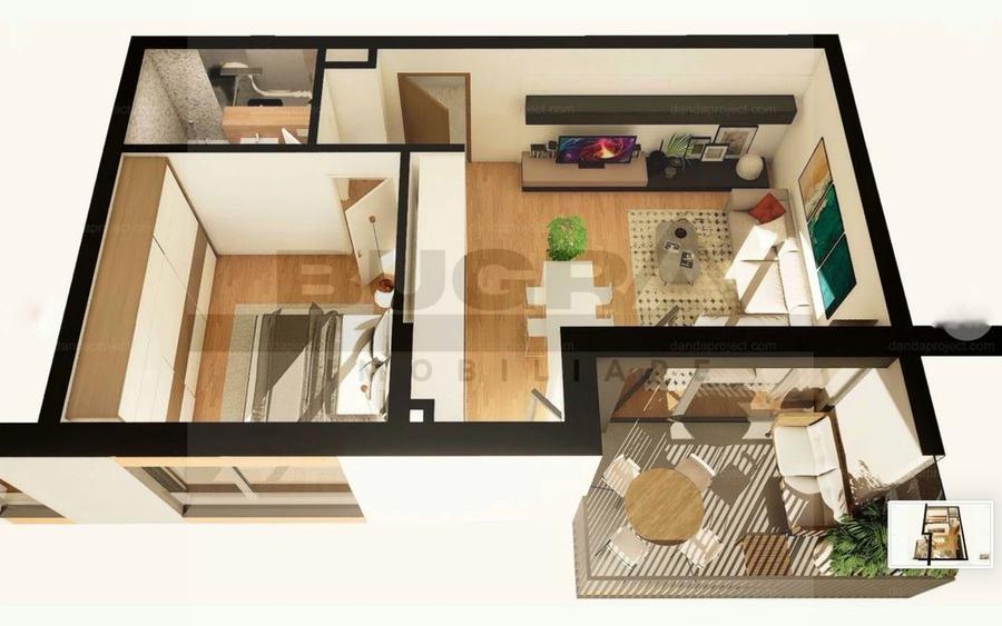 Apartament 2 camere, 48 mp, semifinisat, garaj, zona Leroy Merlin
