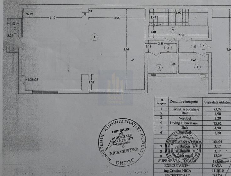 Apartament Open Space 82mp de Inchiriat Pretabil Birouri *1 Mai*
