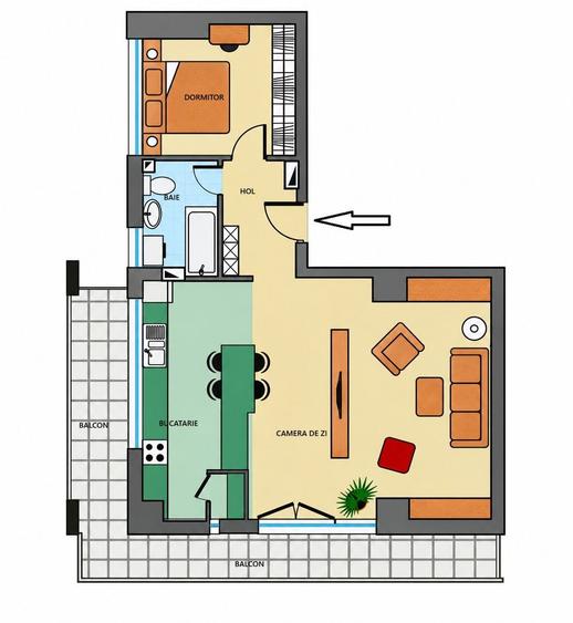 Apartament 2 camere, 70 mp, balcon 17 mp, USAMV - Kaufland Manastur