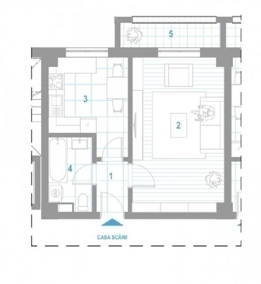 Apartament 1 camera, suprafata 41mp, intabulat //  COMISION 0%