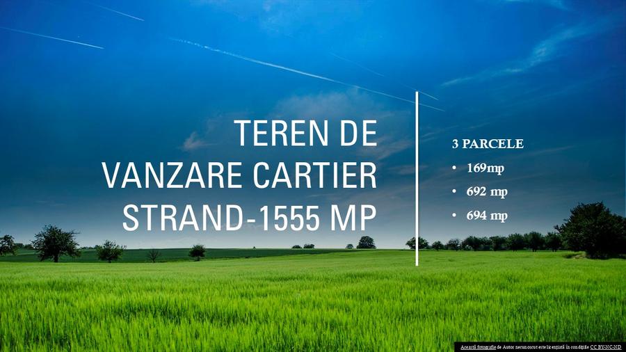 Teren de vanzare 1555 mp cartier Strand II!