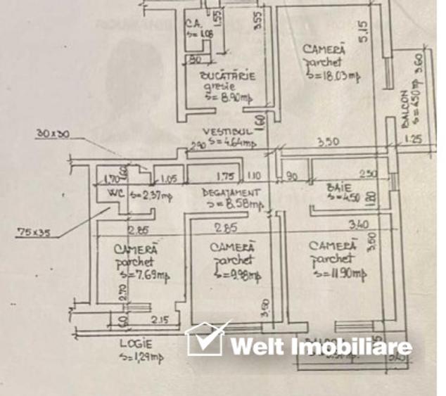 Oportunitate - apartament 4 camere, 2 bai, Cipariu, Titulescu