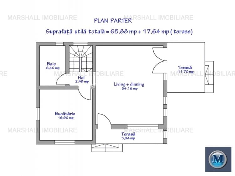 Vila cu 4 camere de vanzare in Paulesti, 124.63 mp #16174 - 13