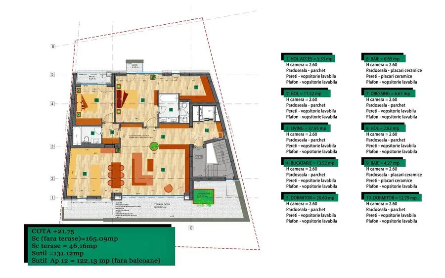 Penthouse 3 camere 158,43 mp - strada Eminescu - 2