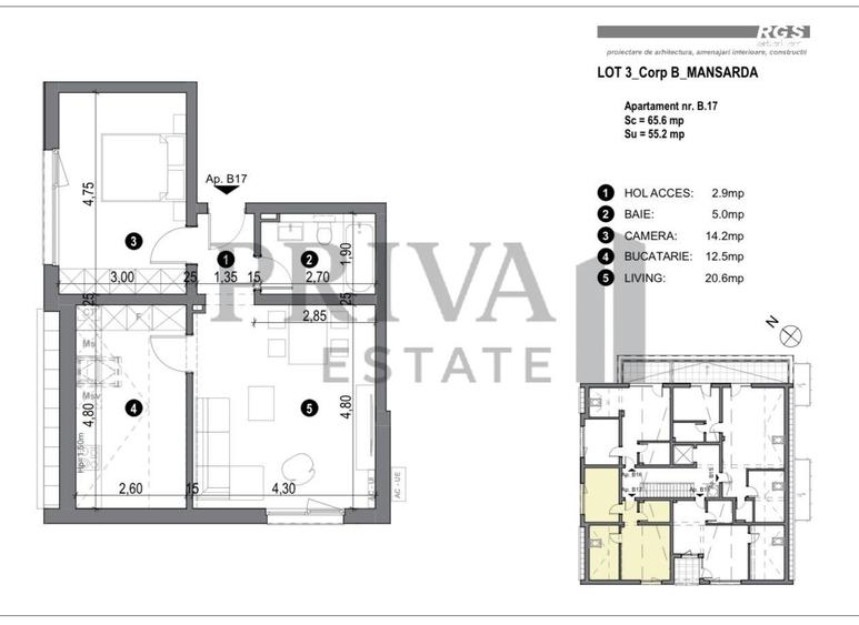 Apartament 2 camere, bucatarie inchisa, parcare inclusa, lift