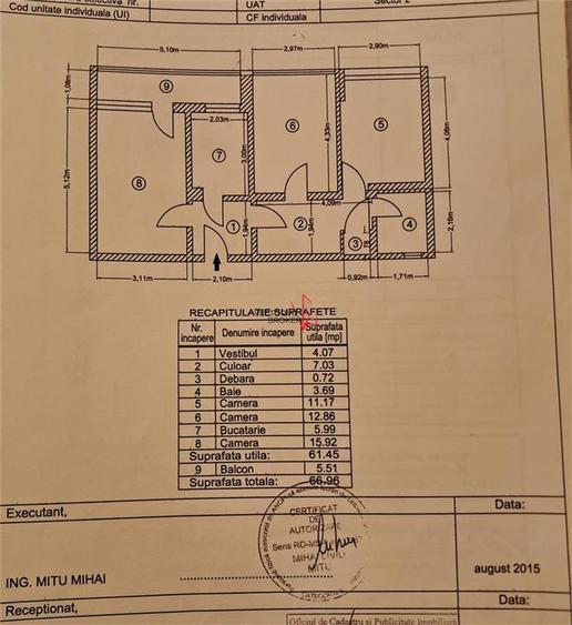 3 camere decomandate, et.1, renovate, mobilate, 68mp, Basarabia- Pta Muncii