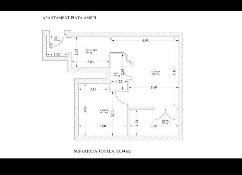 Super locatie !!Apartament 2 camere cu terasa 7m vedere Piata Amzei - 12