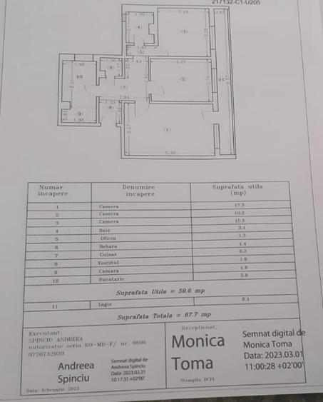 Apartament 3 camere  SOS GIURGIULUI