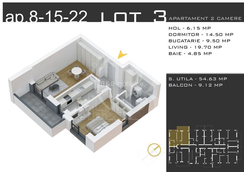 Apartament 2 camere Th. Pallady-Metrou Teclu-Parcare Gratis - 1
