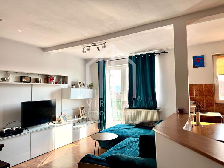 Mansarda cu 3 camere, 67mp utili+ 2 balcoane, intabulata, Terezian