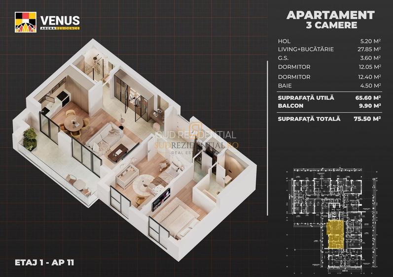 Apartament ideal cu 3 camere, zona metrou Aparatorii Patriei, Berceni - 7