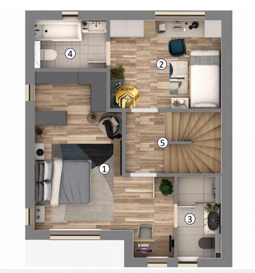 Complex NOU 8 case P+1+M - 5 camere - Otopeni - Ferme