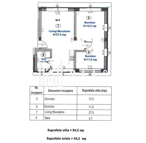 Apartament cu 3 camere | 54 MPU | Balcon | 2 locuri de parcare | Turnișor