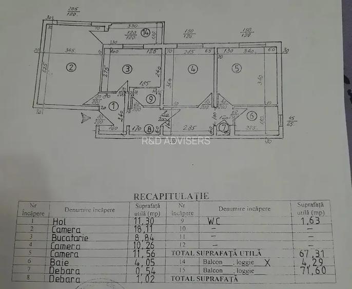 Sebastian Telita Dunavat 72 mp, etaj 4/4, centrala, bloc 1982 - 14
