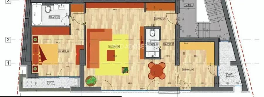 2 camere sut 84,03 mp, 2 balcoane, 2 bai, boxa,  zona Dacia-Eminescu - 7