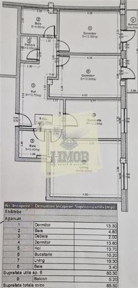 Apartament nou 3 camere 80 mpu 2 bai balcon parcare subterana
