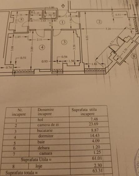 Apartament Ultracentral 2 camere, 63.3 mp bloc Mercur.