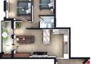 Apartament 3 camere, 2 bai, 75mp,  zona Vivo, Floresti - 1