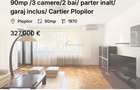 90mp /3 camere/2 bai/ parter inalt/ garaj inclus/ Cartier Plopilor - 1
