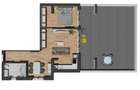 Apartament de 2 camere semifinisat, CF , 53,45 mp, terasa 60,31 mp, zona VIVO - 10