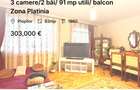 3 camere/2 băi/ 91 mp utili/ balcon Zona Platinia - 1