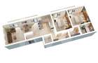 Apartament 3 camere - 77,8 mp utili - 2 balcoane 14,85 mp si 2 bai - 6