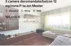 3 camere decomandate/balcon 12 mp/zona P-ta.Ion Mester - 1