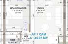 Apartament de 2 camere , 45,07  mp, semifinisat , EROILOR - 1