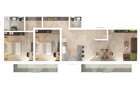 Apartament 3 camere - 77,8 mp utili - 2 balcoane 14,85 mp si 2 bai - 7