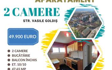 De vânzare apartament cu 2 camere în Sfântu Gheorghe, pe strada Vasile Goldiș!