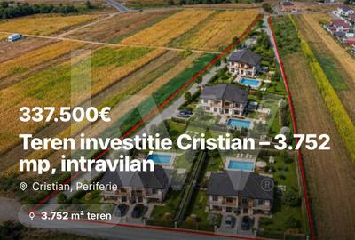 Teren Construcții intravilan de 3752 mp, în Cristian